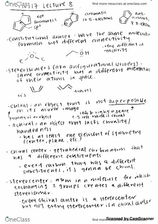 CHEM 14C Lecture 8: Stereoisomerism and Chirality thumbnail