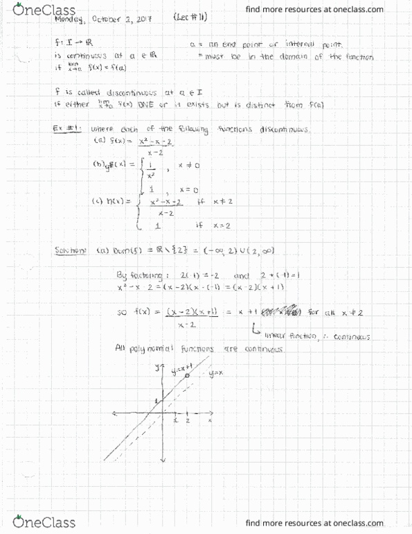 MATH 1013 Lecture Notes - Lecture 11: Asymptote, Inini thumbnail