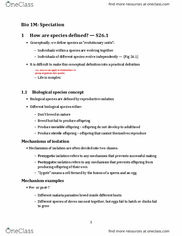 BIOLOGY 1M03 Lecture Notes - Lecture 3: Species, Honda Fit, Genetic Divergence thumbnail