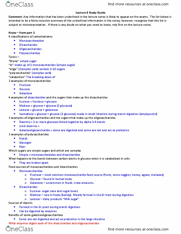 NUR 3183 Lecture Notes - Lecture 3: Refined Grains, Resistant Starch, Short-Chain Fatty Acid thumbnail