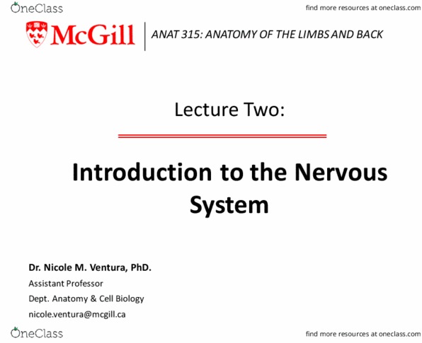 ANAT 315 Chapter Notes - Chapter 2: Lippincott Williams & Wilkins, Varicella Zoster Virus, Peripheral Nervous System thumbnail