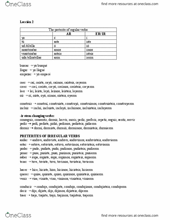 Spanish 2200 Chapter 2: Lección 2 Notes thumbnail