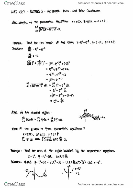 MAT235Y1 Lecture Notes - Lecture 5: Arc Length, Polar Coordinate System, Unit Vector thumbnail