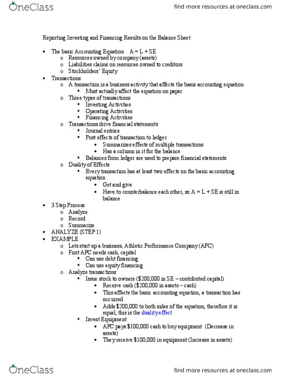 ACCT-2010 Lecture Notes - Lecture 2: Luca Pacioli, Accounts Payable, Accounting Equation thumbnail