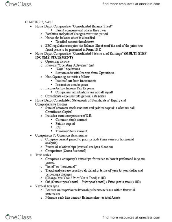 ACCT-2010 Lecture Notes - Lecture 5: The Home Depot, Sec Filing, Financial Audit thumbnail