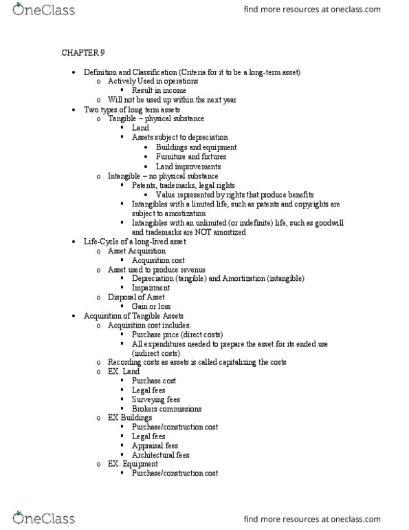 ACCT-2010 Lecture Notes - Lecture 9: Intangible Asset, Sales Tax, Income Statement thumbnail