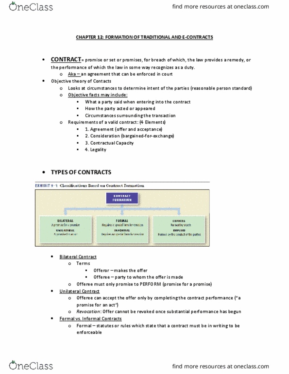 LAW-2150 Lecture Notes - Lecture 13: Contract, Meeting Of The Minds, Mirror Image thumbnail