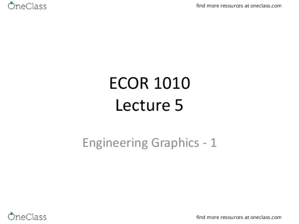 ECOR 1010 Lecture Notes - Lecture 5: 3D Projection, Projection Plane, Axonometric Projection thumbnail