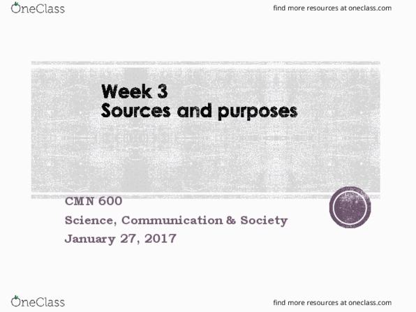 CMN 600 Lecture Notes - Lecture 3: Kairos, Pathos, Human Communication thumbnail