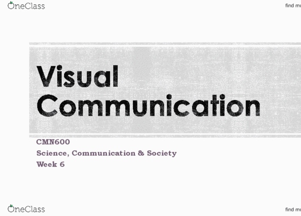 CMN 600 Lecture Notes - Lecture 6: Visual Rhetoric, Mecha, Jacob Riis thumbnail