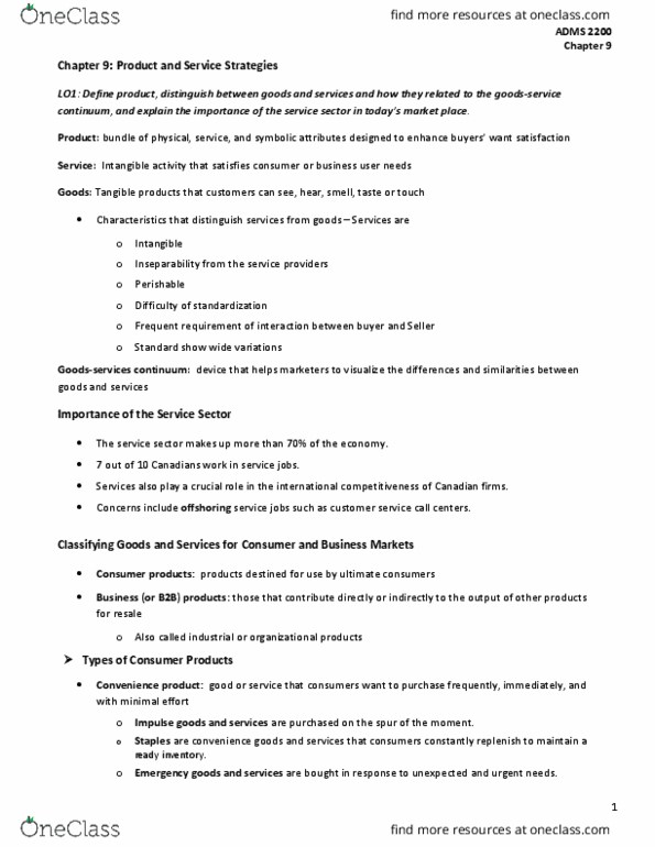 ADMS 2200 Chapter Notes - Chapter 9: Total Quality Management, Offshoring thumbnail