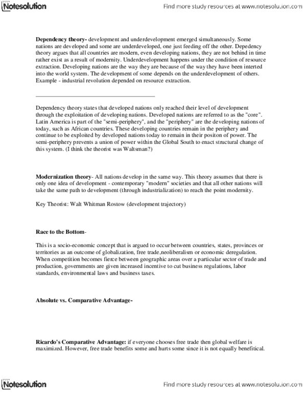 POL208Y1 Lecture Notes - Garrett Hardin, Neofunctionalism, Developing Country thumbnail