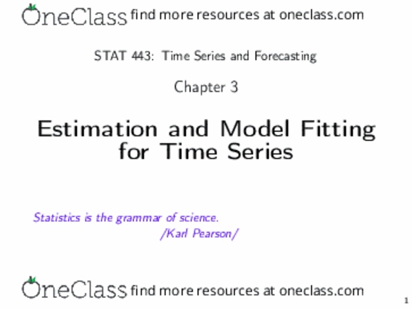 BIOL 335 Lecture Notes - Lecture 3: Partial Autocorrelation Function, Autocovariance, Independent And Identically Distributed Random Variables thumbnail