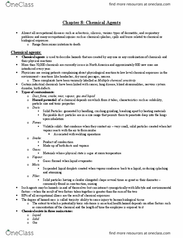 ADMS 3400 Lecture Notes - Lecture 8: Multiple Chemical Sensitivity, Vapor Pressure, Nervous System Disease thumbnail