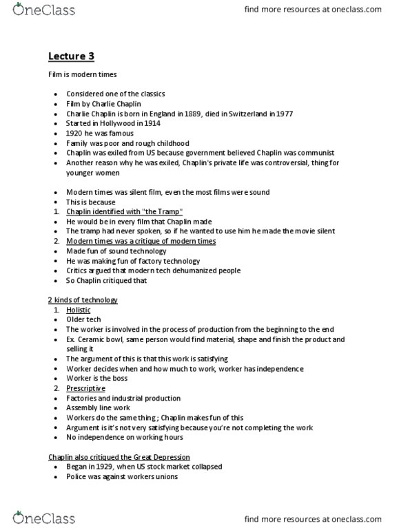 POL 128 Lecture Notes - Lecture 3: Freighthopping, Industrial Revolution, Sound Recording And Reproduction thumbnail