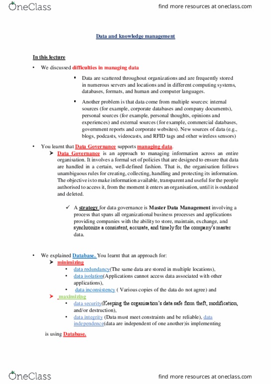 31266 Lecture Notes - Lecture 3: Social Security Number, Database, Data Governance thumbnail