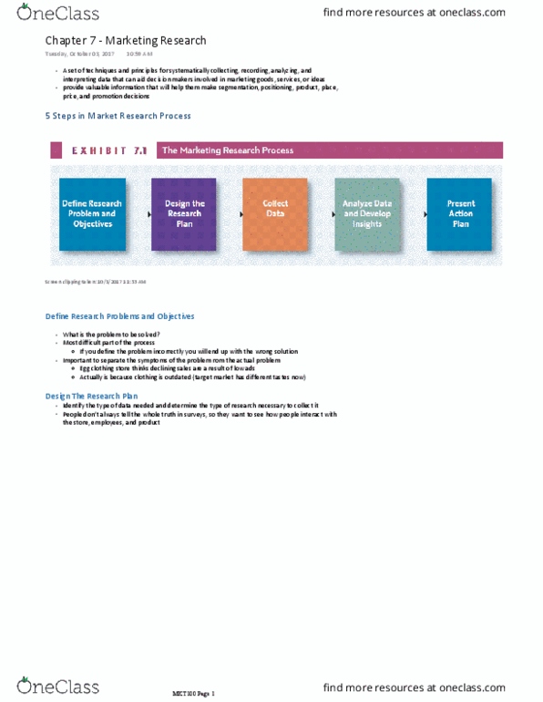 MKT 100 Chapter Notes - Chapter 7: Panel Data, Simple Random Sample, Procter & Gamble thumbnail