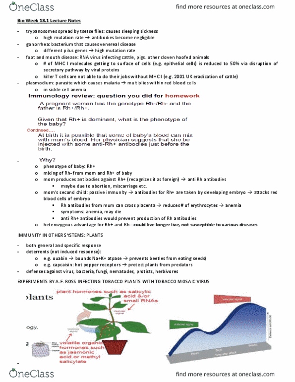 BIOL 103 Lecture Notes - Lecture 6: Vincent Wigglesworth, Tobacco Mosaic Virus, Chagas Disease thumbnail