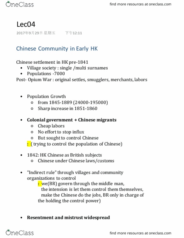 HIS385H1 Lecture Notes - Lecture 4: Residential Segregation In The United States, Indirect Rule, Traditional Chinese Medicine thumbnail