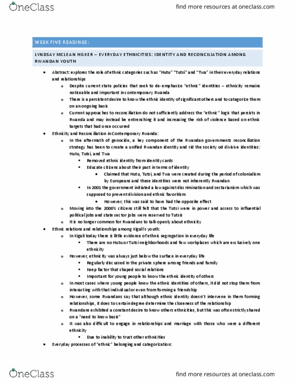 POLS 3000 Chapter Notes - Chapter 5: Al-Qaeda, Tutsi, Al-Qaeda In The Islamic Maghreb thumbnail
