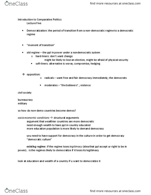 POL-UA 500 Lecture 5: Introduction to Comparative Politics lecture five thumbnail