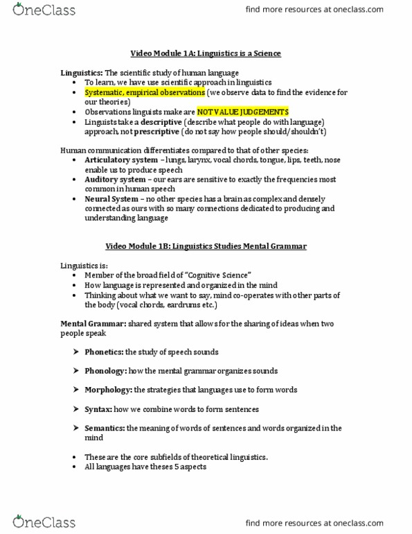 LINGUIST 1AA3 Chapter Notes - Chapter 1-11: Joule, Nasalization, Cappuccino thumbnail