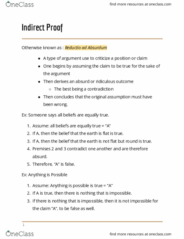 PHIL 320 Lecture 4: Indirect Proof thumbnail