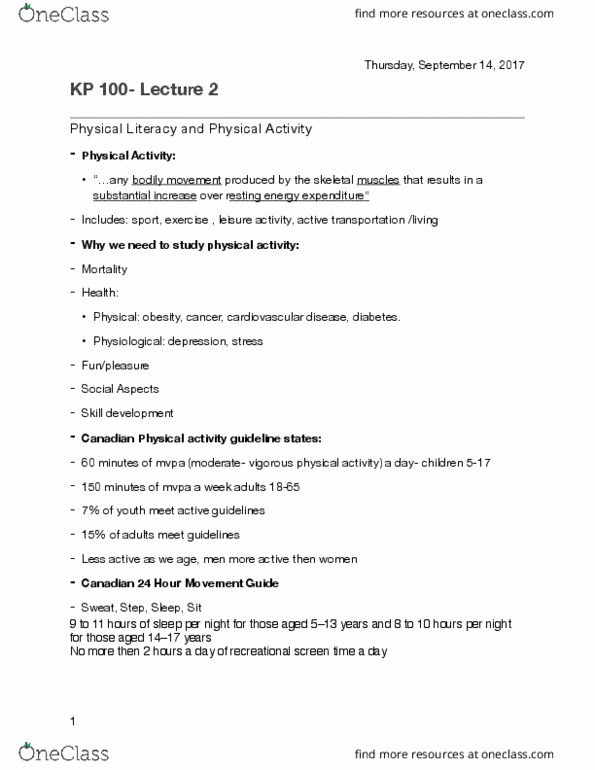 KP100 Lecture Notes - Lecture 2: Cardiovascular Disease thumbnail