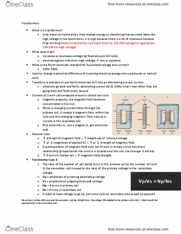 MEDRADSC 3G03 Lecture Notes - Lecture 3: Isolation Transformer, Standard Streams, Electromagnetic Induction thumbnail
