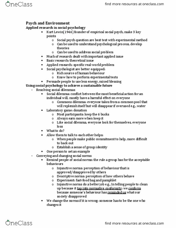 Psychology 2990A/B Chapter Notes - Chapter 3: State Implementation Plan, Psych, Motivation thumbnail