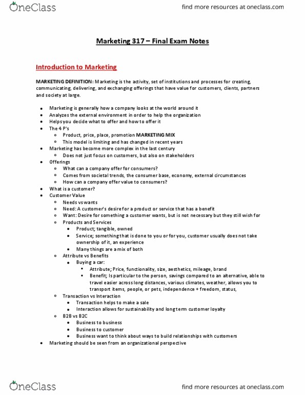 MKTG 317 Lecture Notes - Lecture 4: Communication Source, Data Structure, Relationship Marketing thumbnail