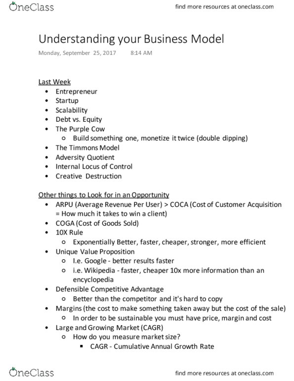 ENT 526 Lecture Notes - Lecture 3: Retail, Steve Blank, Bet Her thumbnail