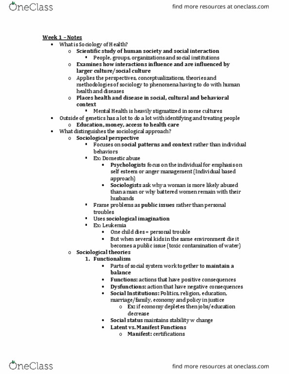 BIO 124 Lecture Notes - Lecture 13: Anger Management, Conflict Theories thumbnail