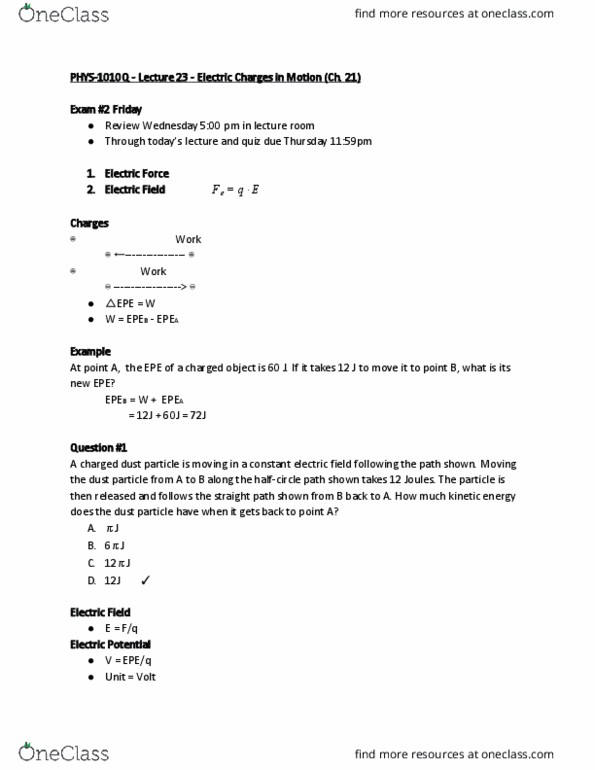 PHYS 1010Q Lecture Notes - Lecture 23: Becquerel, Qi, Electric Field thumbnail