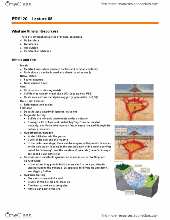 ERS120H5 Lecture Notes - Lecture 8: Hematite, Kimberlite, Sulfide thumbnail