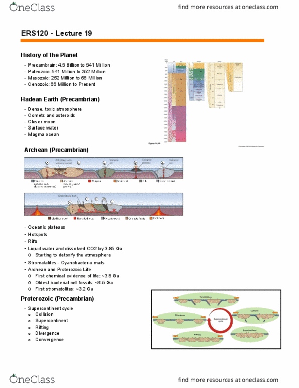 ERS120H5 Lecture Notes - Lecture 19: Archean, Rodinia, Great Oxygenation Event thumbnail