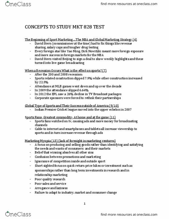 MKT 828 Chapter Notes - Chapter 1-10: Chalk Talk, Swot Analysis, Marketing Mix thumbnail