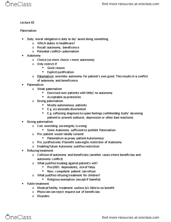 PHLB09H3 Lecture Notes - Lecture 2: Informed Consent, Kantianism, Fetus thumbnail