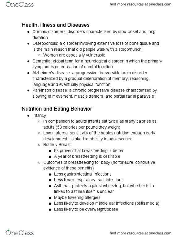 PSYCH 230 Chapter Notes - Chapter 4: Eating Disorder, Facial Nerve Paralysis, Ovarian Cancer thumbnail