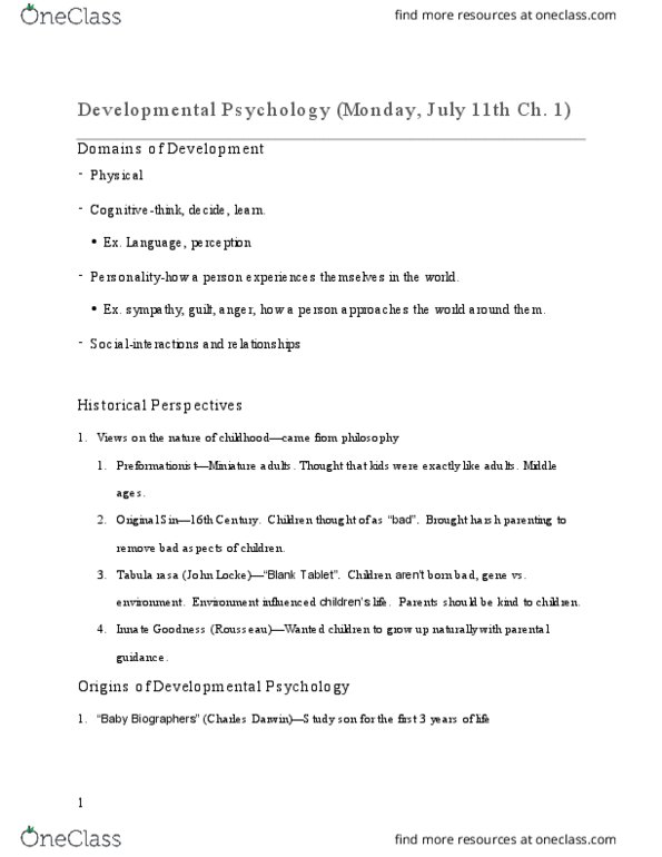 PSYC 350 Lecture Notes - Lecture 1: Egg Cell, Classical Conditioning, Menopause thumbnail