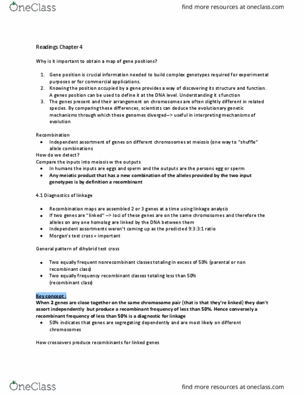 BIOL 205 Chapter Notes - Chapter 4: Wild Type, Frequency Analysis, Restriction Fragment Length Polymorphism thumbnail