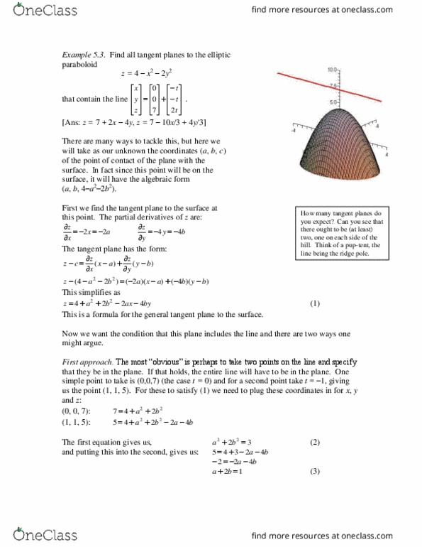 APSC 172 Lecture Notes - Lecture 4: Quadratic Equation, Tangent Space thumbnail