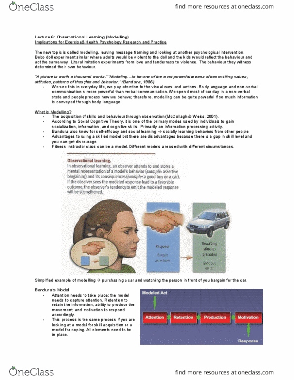 Kinesiology 3476F/G Lecture Notes - Lecture 6: Social Cognitive Theory, Psychological Intervention, White Coat thumbnail