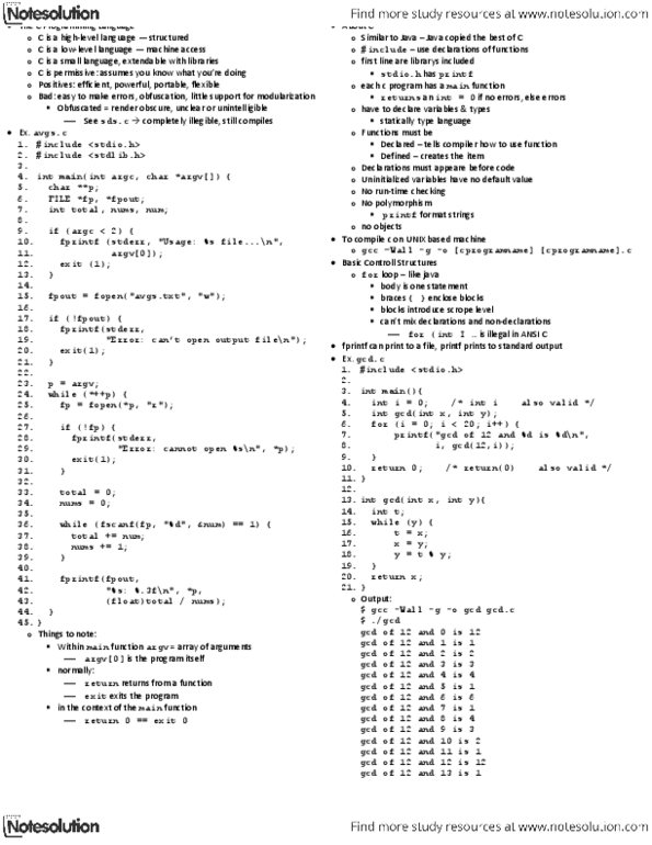 CSC209H1 Lecture Notes - The C Programming Language, C (Programming Language), Entry Point thumbnail