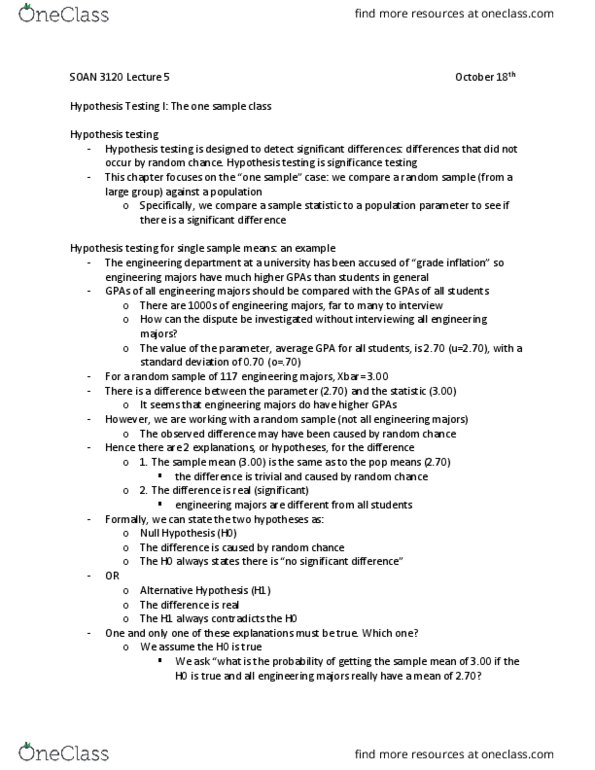 SOAN 3120 Lecture Notes - Lecture 5: Standard Score, Sample Size Determination, Central Limit Theorem thumbnail