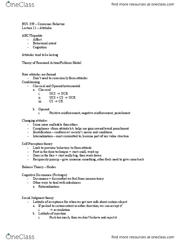 BUS 359 Lecture Notes - Lecture 11: Reinforcement thumbnail