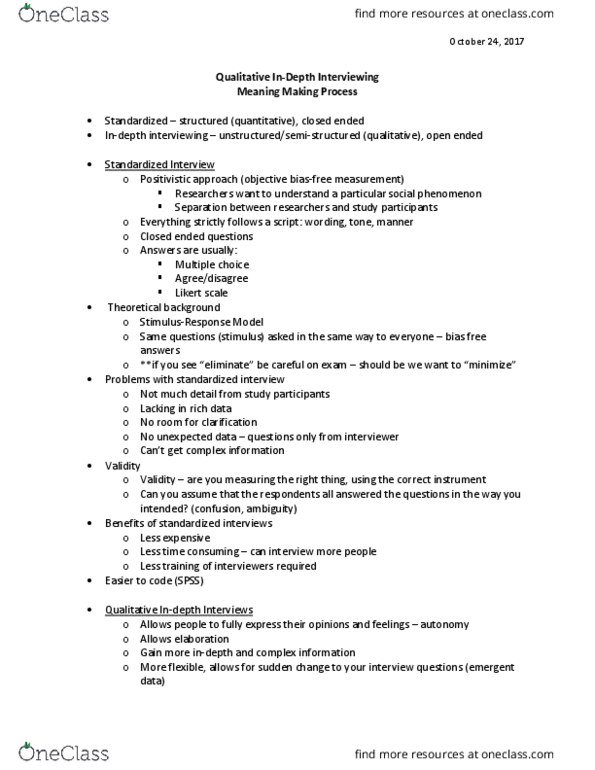 Sociology 2206A/B Lecture Notes - Lecture 8: Social Perception, Tim Hortons, William Foote Whyte thumbnail