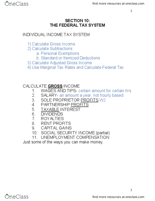 ECON 0110 Lecture Notes - Lecture 10: Taxable Income, Adjusted Gross Income thumbnail