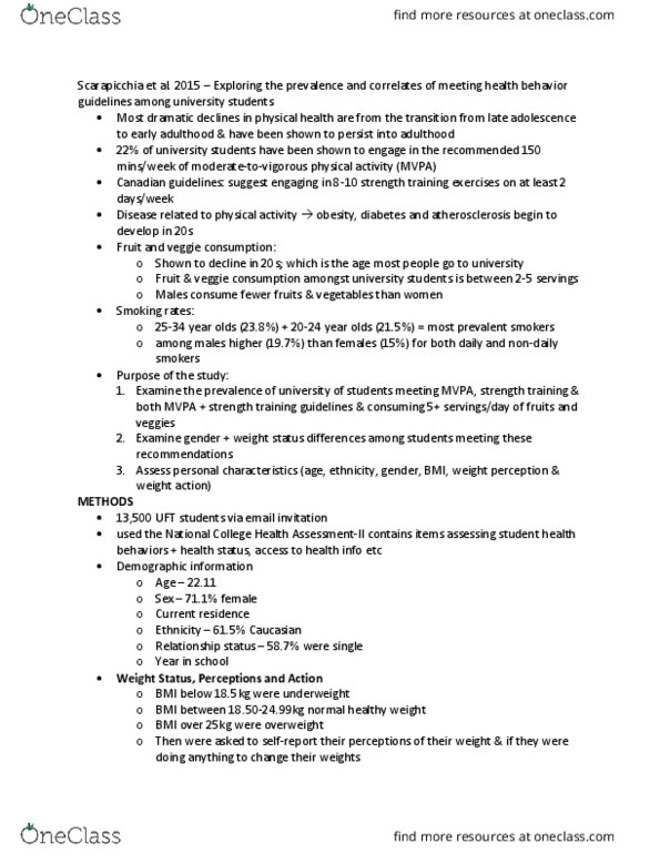 Health Sciences 2250A/B Chapter Notes - Chapter study : Binge Drinking, Atherosclerosis thumbnail