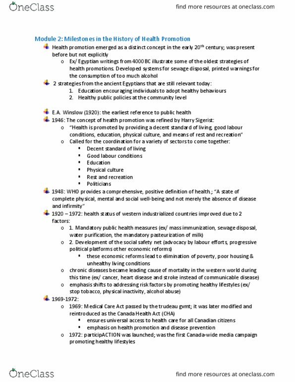 Health Sciences 2250A/B Chapter Notes - Chapter 2: International Development, Canada Health Act, Health System thumbnail